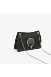 Charles Keith Metal Half Round Lady Chain Shoulder Bag Black